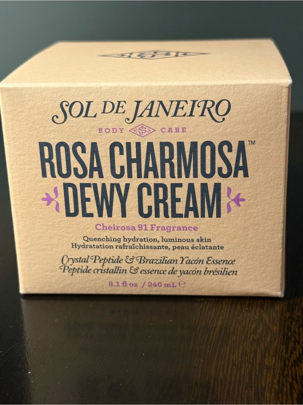 Sol de Janeiro Rosa Charmosa Dewy Cream - Peach Pink Jar Packaging